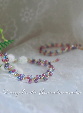 WingYah彩色霓虹泡泡蓝紫色手链原创女清新小众风手工手串手环