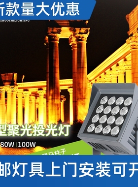 LED一束光投光灯聚光投射灯16W45W80W120W酒店外墙窄光束探照工厂