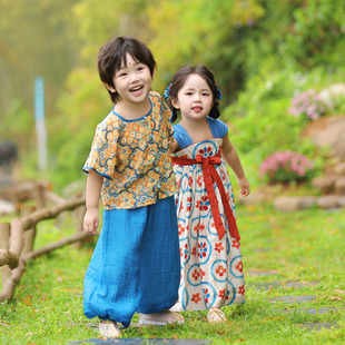 大唐的夏天丨汉服女童男女同款26新款夏季宝宝儿童中式国风套装