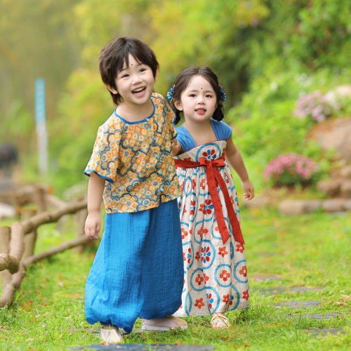 大唐的夏天丨汉服女童男女同款26新款夏季宝宝儿童中式国风套装