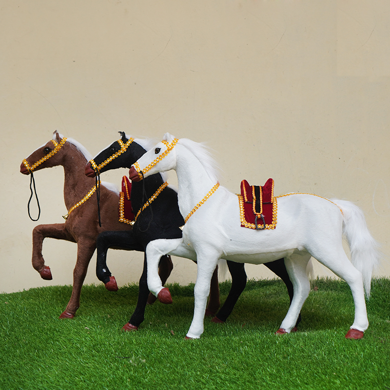 大号手工制作仿真马仿真白马马模型家居摆件儿童认知模型动物玩偶