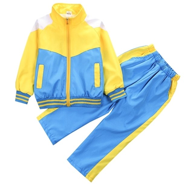 高中小学生校服班服春秋款黄蓝拼色男女儿童运动服套装老师园服