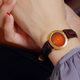 劳家中古1982年代切利尼系列·椭圆盘橙红盘·附带原证书