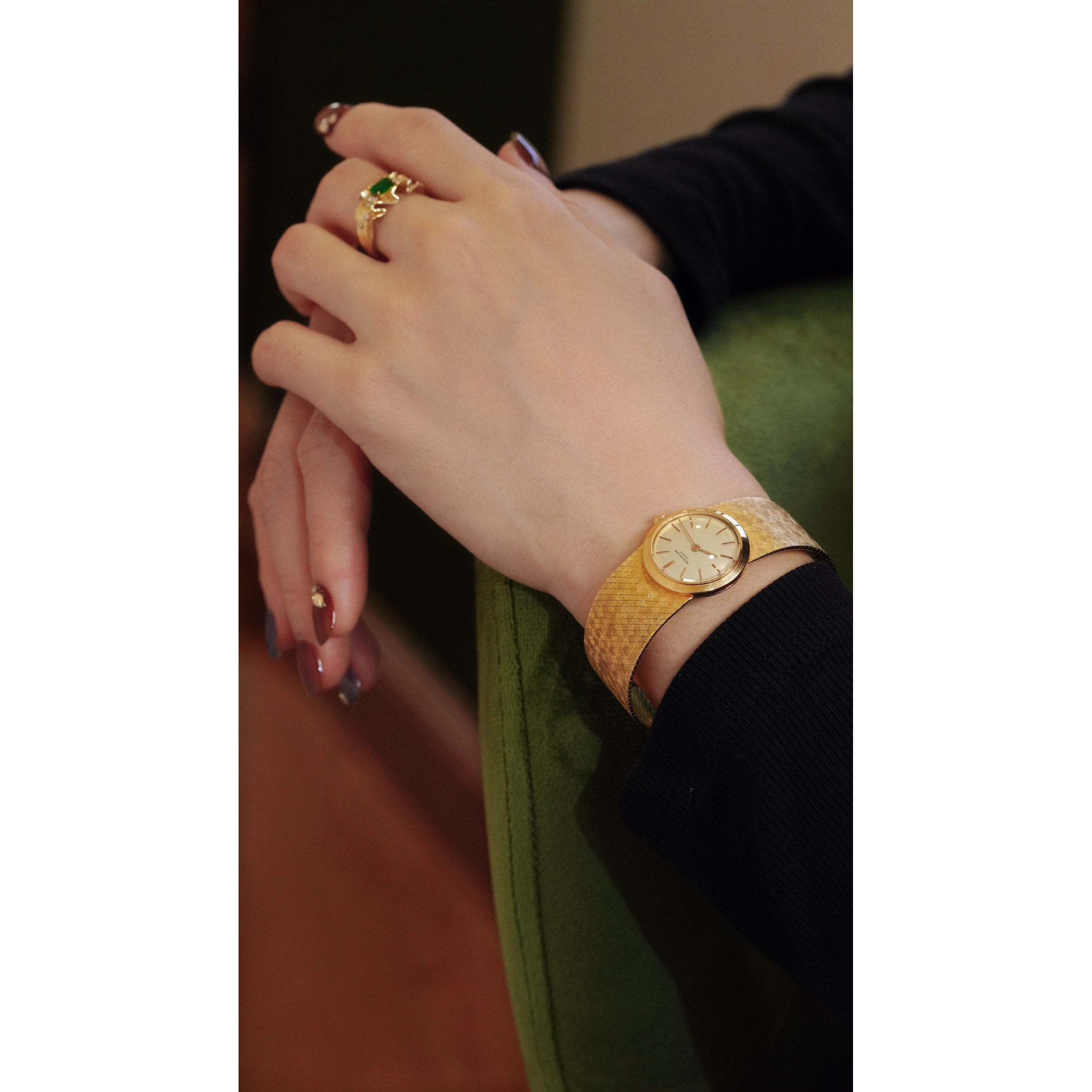 百家中古18k|等宽镯行18k中古机械女表·复古优雅18长*23*23
