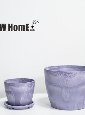 本木庐舍丨进口树脂花盆 仿石花盆 自然石头纹理 轻便耐用 美观