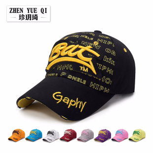 立体刺绣BAT贴补遮阳帽女士户外太阳帽子 破洞棒球帽男士 春季 新款