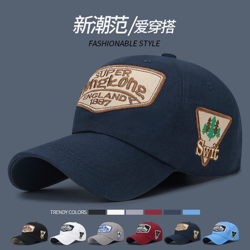 珍玥琦春季户外运动棒球帽男女青年贴布绣字母时尚遮阳帽跨境现货