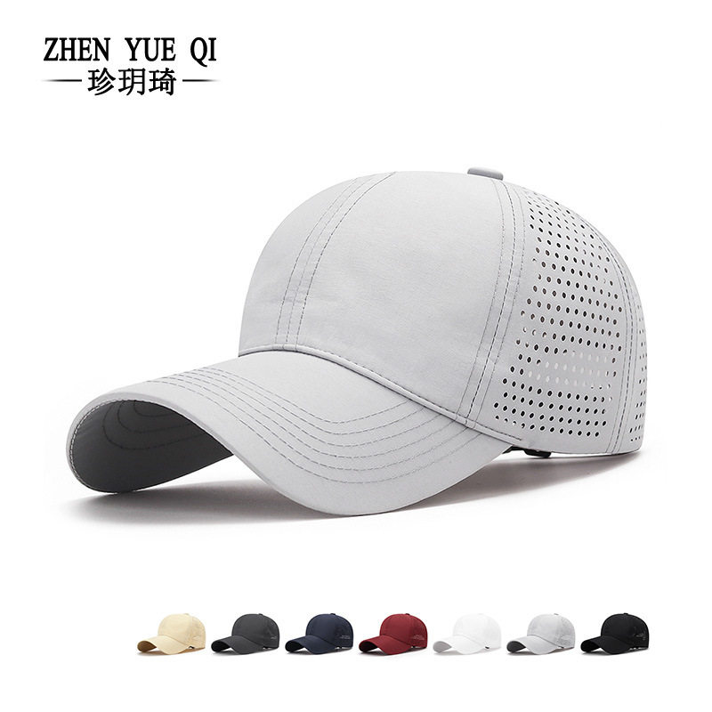 速干后打孔鸭舌帽女春夏防晒软顶透气运动出游超薄显脸小棒球帽男