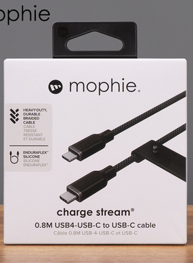 Mophie数据线USB4.0高速传输快充电线240W适用苹果iPhone16 ProMax15外接硬盘Mact笔记本投屏电脑iPad手机14