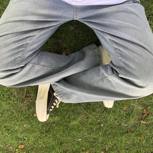 牛仔裤男春秋季休闲百搭微喇裤子cleanfit青少年ootd修身直筒长裤