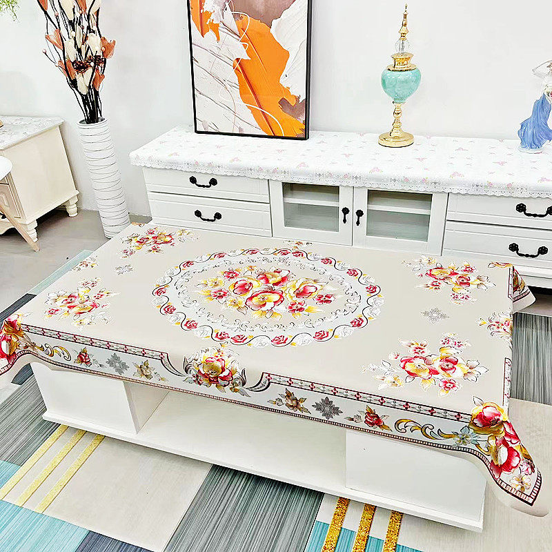 pvc印花纱线布防水防油防烫免洗餐桌布方形网红茶几桌布喜庆盖布,居家布艺,椅套/椅垫,淘宝优惠券,粉丝福利购,淘宝优惠卷