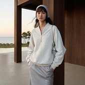 半日闲」禅意立领廓形卫衣半拉链新中式 COMMMON VALUE「 上衣