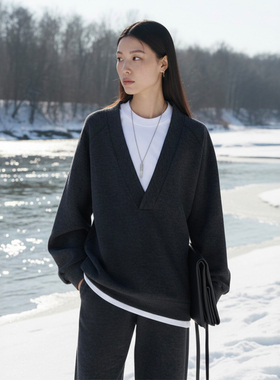 COMMON VALUE「 禅 Pāra 」秋季V领廓形卫衣衫 羊毛宽松休闲长裤