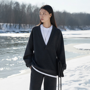 Pāra 禅 」秋季 V领廓形卫衣衫 COMMON 羊毛宽松休闲长裤 VALUE「