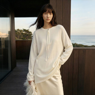 半拉链落肩针织衫 COMMON 设计感通勤上衣 」春季 逸带闲衫 VALUE 「