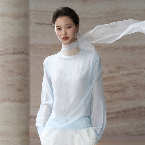 东方飘带衬衣多穿法清透衬衫