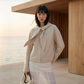 「玉兔绾」春季 COMMON VALUE 极简通勤折纸领巾宽松休闲连帽卫衣