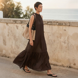 「素屿」日本进口莱赛尔纤维 挂脖A字连衣裙 VALUE COMMON
