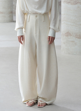 COMMON VALUE 「 河堤 La jetée 亚麻色垂坠流线型长裤休闲裤女