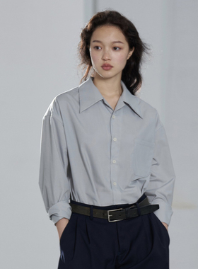 COMMON VALUE「 河堤 La jetee 」尖领长袖衬衣 法式中性休闲