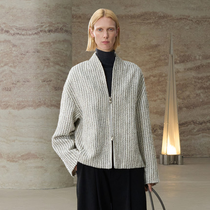 COMMON VALUE「 禅 Pāra 」东方禅意条纹拉链短外套修身立领夹克