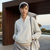 VALUE「 羽化仙 」短款 COMMON 中式 禅意领设计感半拉链卫衣上衣