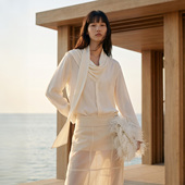 COMMON 通勤衬衣 设计感透气堆领飘带衬衫 VALUE 「云绫帔」春季