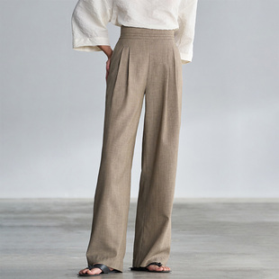 VALUE「 肌理感百搭休闲长裤 龛 」古典腰封阔腿裤 Niche COMMON