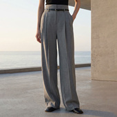 COMMON 遮腰松弛显瘦 精纺羊毛高腰透气直筒垂感西裤 VALUE 春季