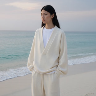 Pāra 禅 」秋季 V领廓形卫衣衫 COMMON 羊毛宽松休闲长裤 VALUE「