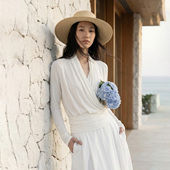 VALUE 「 叠云衫 COMMON 」春季 焕新极简V领叠襟收腰羊毛针织上衣