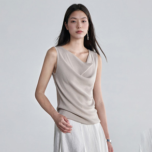 VALUE「 凉感针织无袖 禅 」兰精天丝荡领背心 上衣 Pāra COMMON