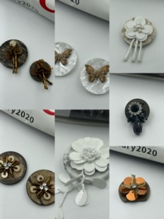 251221创新立体花纽扣装饰手缝扣大衣皮草点缀高档手工扣