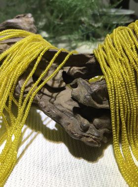 黄色 琉璃米珠 直径：2MM 长：400MM