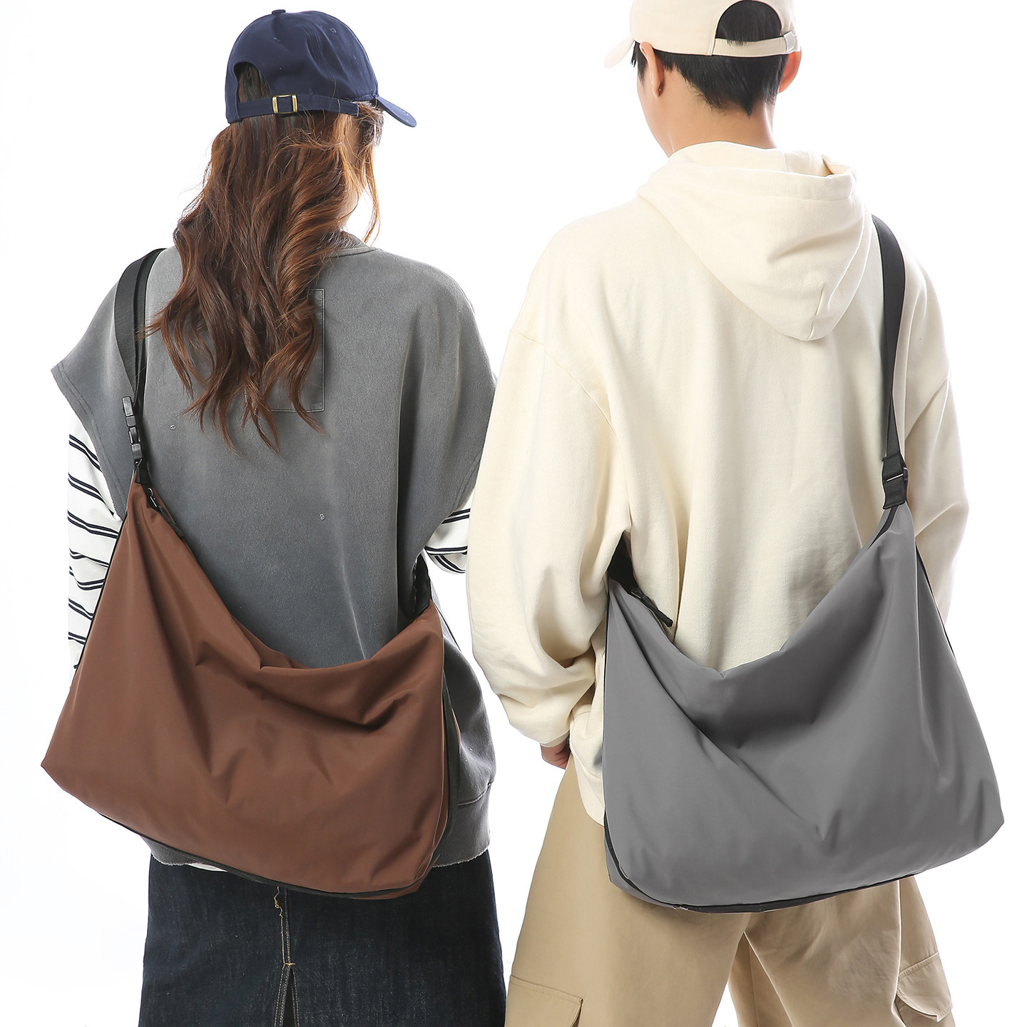 新款尼龙布大容量斜挎包男女高级感通勤休闲单肩包轻便防水运动包