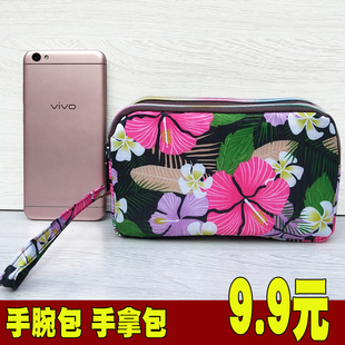 新品 钱包 女式 2019女包手挽包手拿包手机包拉链防水尼龙手腕包长款