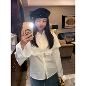 上衣2025新款 落落狷介 小个子小众 白色法式 长袖 巨好看 早秋衬衫