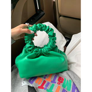 落落狷介 大容量绿色pu皮包包百搭小巧精致日常 手提包女2025新款