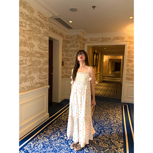 落落狷介适合小个子 大摆裙 穿搭吊带连衣裙女波点印花吊带裙夏季