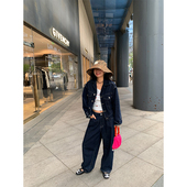 牛仔套装 女2025新款 裤 小个子牛仔外套 落落狷介 牛仔阔腿裤 套装