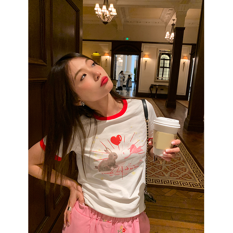 落落狷介短款小个子修身T恤女