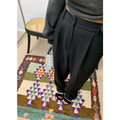 黑色西装 裤 女阔腿裤 落落狷介 秋冬设计感小众高腰裤 子小个子百搭