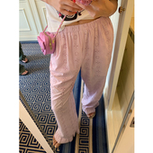 高腰镂空花边阔腿裤 落落狷介 小个子 夏季 薄款 蕾丝裤 子女2025新款