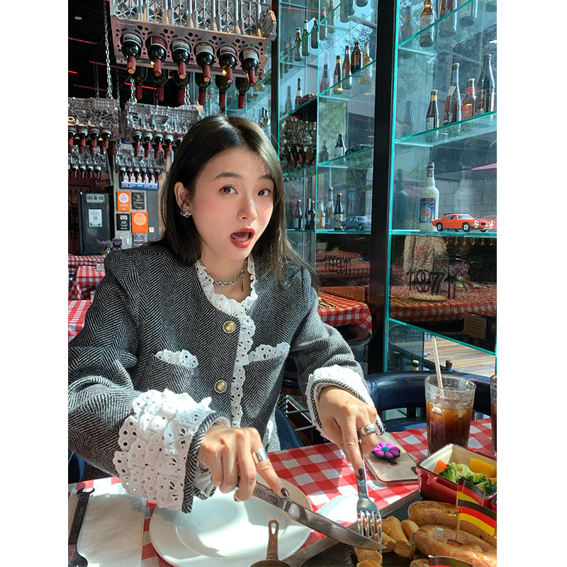 落落狷介小香风短外套女2025新款设计感小众毛呢外套秋冬款小个子,女装/女士精品,短外套,淘宝优惠券,粉丝福利购,淘宝优惠卷