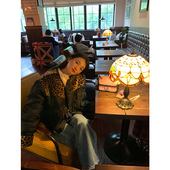 落落狷介 豹纹拼接棉衣女2025年新款 设计感小众今年流行棉服外套