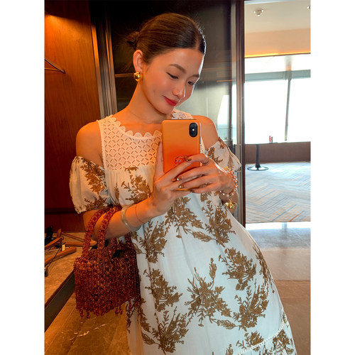 落落狷介印花天丝苎麻连衣裙女