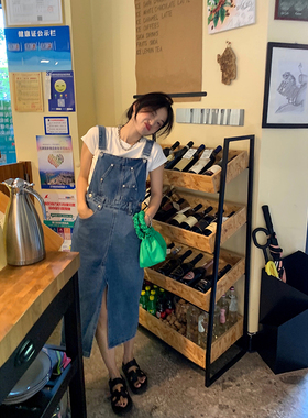 落落娟介连衣裙2025新款夏天牛仔背带裙韩版显瘦百搭牛仔裙小个子