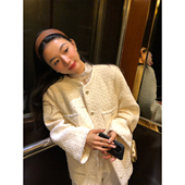 落落狷介羊毛大衣女2025年新款 白色毛呢外套设计感小香风呢子外套