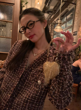 落落狷介短款毛呢外套女小香风