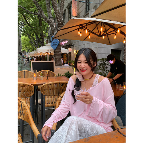 落落狷介粉色宽松防晒衣女